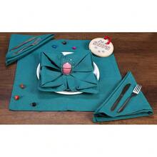 12-Pack 1OO% Cotton Dinner Napkins 18 By 18-Inch Soft Absorbent Comfortable - Ideal For Events And Regular Use |Teal,18x18EveryDayNapkin,Teal - Teal - 查看 4