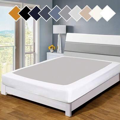 Premium Bed Box Spring Cover, Full/Full XL Size, Update Bed Skirt, Mattress Protector Encasement, White,Full/FullXL,White