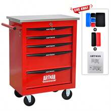 Double Door Clapboardl Multifunctional Tool Trolley - Black & Red (BLAK&RED) - Multicolor 11 - View 2