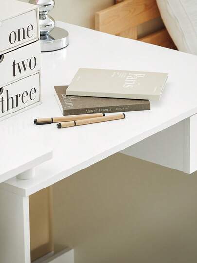 SoBuy FWT35 W, Home Office Tafel Desk, Computer Bureau Workstation Storage Shelves, Wit view 8