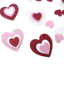 120/60pcs Heart-Shaped Self-Adhesive Stickers, Colorful Glitter Heart Stickers, Suitable For Valentine's Day Handmade Materials, DIY Cards, Box Sealing Stickers, Commercial Product Packaging Sealing Stickers, Gift Box Decoration Bag Packaging Labels - Multicolor - View 9