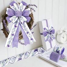 2 Rolls Lavender Wired Edge Ribbon - 2.5 Inch, 5 Yards Each, Spring Summer Lavender Grosgrain With Wired Edge For Wedding Decor, Gift Wrapping & DIY Crafts, Mother's Day Gift,Butterfly - 蝴蝶 - 查看 7
