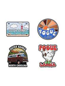 1Set Pogue Life Enamel Pins North Carolina Coastal Travel Beach Vibes Brooches Lapel Badge Jewelry Gifts - Multicolor - View 9