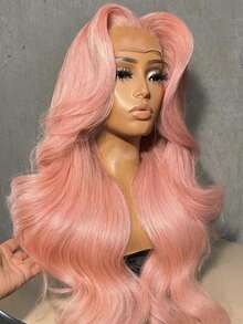 Ready To Wear Baby Pink 13x4 HD Body Wave Lace Front Wigs Human Hair Light Pink Water Wave Lace Frontal Wig Human Hair Pre Plucked With Baby Hair 250 Density Glueless Wigs For Women - SPink - View 1