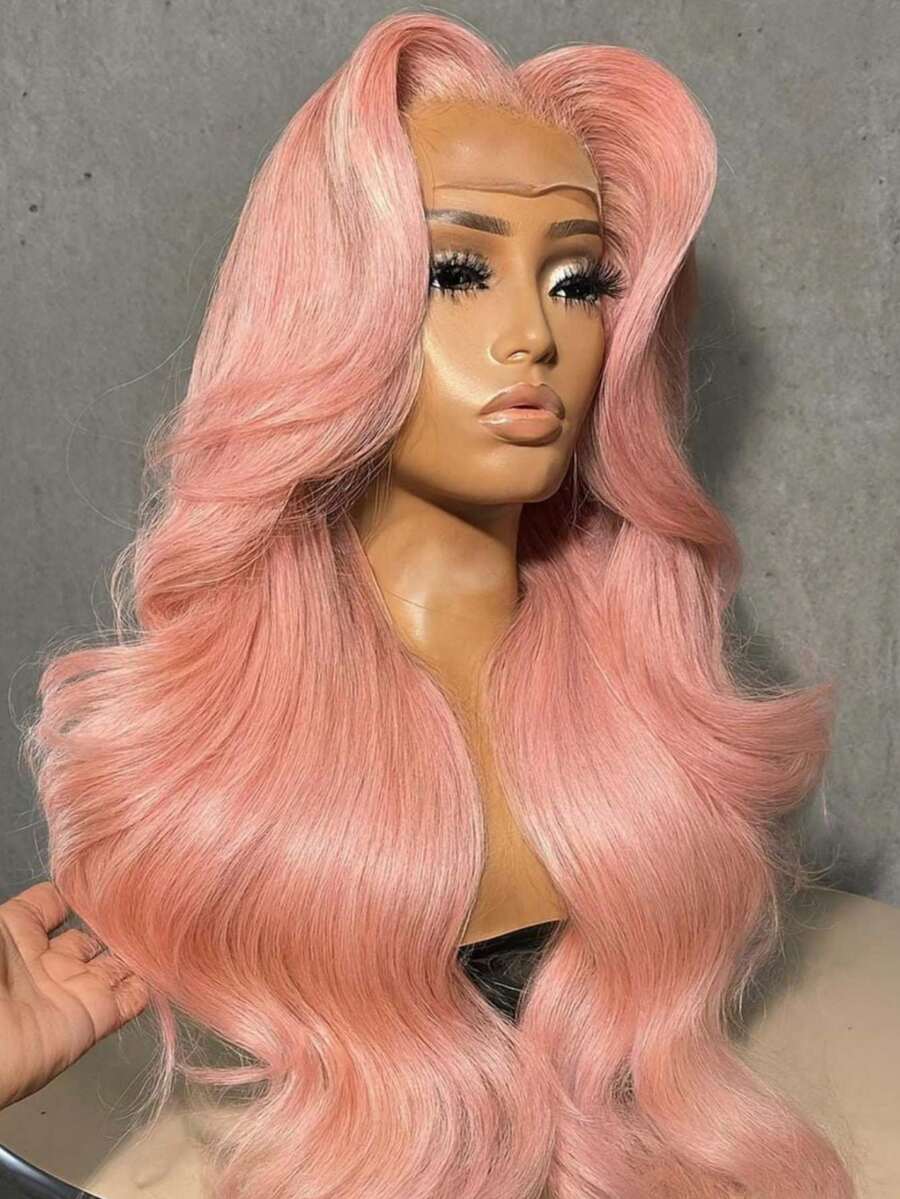 Ready To Wear Baby Pink 13x4 HD Body Wave Lace Front Wigs Human Hair Light Pink Water Wave Lace Frontal Wig Human Hair Pre Plucked With Baby Hair 250 Density Glueless Wigs For Women - SPink - View 1