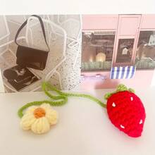 Handmade Strawberry Car Ornament - A Red And White Fruit Decoration With Green Leaves. Can Be Used As A Crochet Bookmark, Bag Charm, Or Home/Car Decoration. A Lovely Kitchen Or Car Accessory, A Gift For Women, A Strawberry Decoration, A Home Decor, Full Of Imaginative Design, Fine Stitches, Suitable For Diy Enthusiasts, Soft Yarn, Perfect For Craft Lovers. - Multicolor - View 10