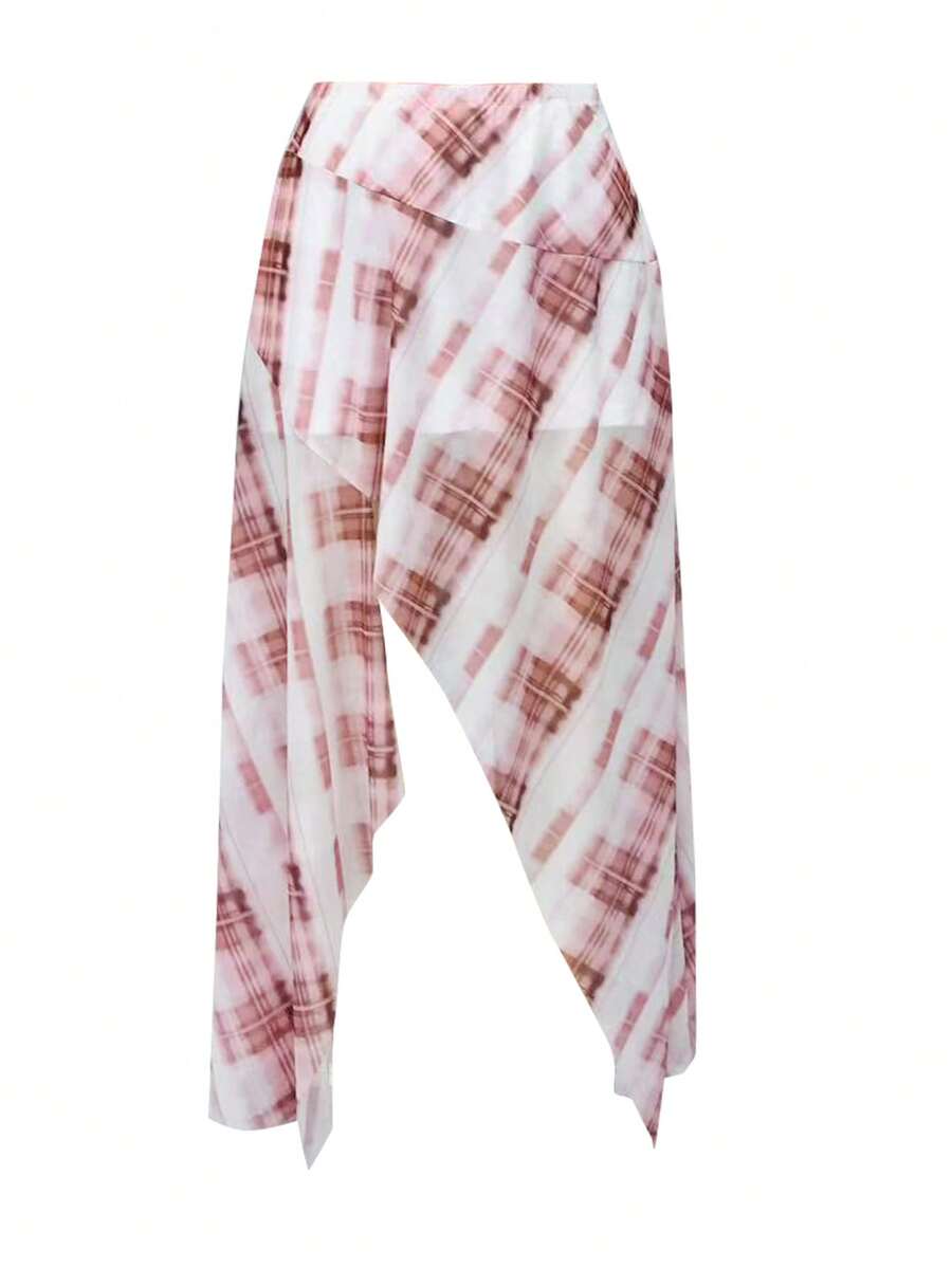 欧美风2025夏季新款度假宽松腰部开叉不对称下摆性感迷你裙女士