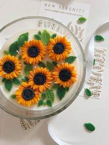 1 Sunflower Candle Mold - Sunflower Candle Mold - Silicone Mold - Reusable Silicone Mold With Asymmetric Edges, Suitable For Handmade Holiday Decorations, Making Wax Or Resin Plaster Holiday Molds, Valentine's Day, Mother's Day, Wedding Season - White - View 4