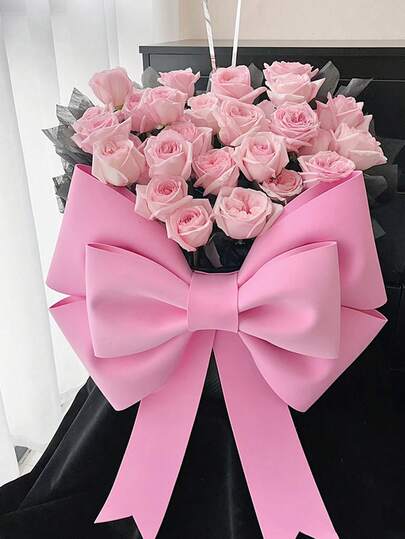 Överdimensionerad röd rosett | Lättviktigt EVA-material | Gratis festdekor, lämplig för bröllop, alla hjärtans dag, nyår | Elegant presentförpackning, heminredning, bordsdekorationer | Ingen komplex design, lätt att hänga, slät yta, dekorativ rosett, julhandel, nyårsdekor, alla hjärtans dag-dekor, gör-det-själv-tillbehör