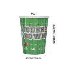 10pcs/20pcs/60pcs, Rugby Theme Party Supplies, 9oz Paper Cup Disposable Dinner Tableware Tailgate Rugby Birthday Matches Day Party Decoration Table Decoration,Footbal Party Cups Football Superbowl Sports Theme Party Decoration Accessories