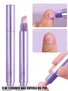 3 In 1 Nail Care Pen Cuticle Oil Pen,Dead Skin Cuticle Remover Pen,Moisturizes Hangnails,Nail Oil Pen With Ceramic Tip For Nails Care,Nail Oil Pen For Dry & Damaged Nails,Nail Art Tools,Nail Tools,Nail Supplies,Nail Care Tools,Cuticle Tools,Cuticle Pusher,Trimmer Manicure And Pedicure Tool For Fingernails And Toenails,Nail Remover Tools-Purple - Mauve Purple - View 1