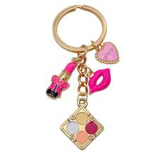 1pc Women's New Alloy Red Lip Lipstick Bag Charm Keychain, Creative Lips Keyring Metal Key Chain Accessory - Multicolor - View 2