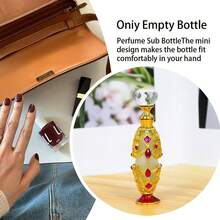 1个0.2盎司/6毫升可重复灌装的香水瓶，仅限手洗，家居装饰梳妆台配件，女士及女孩礼物，居家及旅行必备，女士个人护理配件，优雅香水储存瓶，精致装饰，高品质，时尚化妆品配件（空瓶，无香水） - 彩色 - 查看 5
