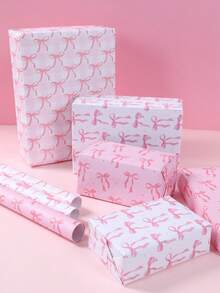 3Pcs Bow Gift Wrapping Paper,50*70cm Floral Wrapping Paper,Pink Birthday Decorations,Bow Birthday Decorations,Pink Bow Birthday Decorations,Pink Bow Decor,Bow Party Decorations,Book Packing,Flower Bouquet Supplies,1st Birthday Party Supplies,Bridal Shower Favors,Wedding Supplies,Home Supplies,Daily Party Supplies - Bow - View 7