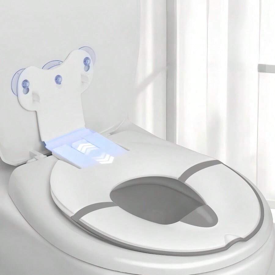 可折叠儿童马桶训练座圈，旅行尺寸，带吸盘，适用于各种马桶款式 | 强力吸附，长度可调节 | 防滑带防溅罩，易于清洁，白色。 - 彩色 - 查看 1