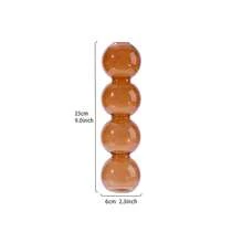 1 قطعة من الزجاج متعدد الألوان مرتبط بالمزهرية، حاوية زهور شفافة بسيطة، مزهرية كرة دائرية، مناسبة للاستخدام في غرفة المعيشة والطاولة الرئيسية بالمنزل - متعدد الألوان - مشاهدة 16