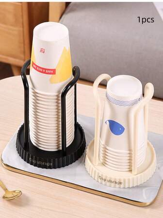 1pc Disposable Cup Holder Cup Dispenser Bathroom Cup Storage Rack Tea And Coffee Cup Storage Rack Suitable For 5-8 Ounces Paper Cups Exquisite Minimalist And Modern Style