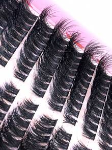 640片/60片D型卷翘簇状假睫毛大容量套装，附赠新手友好型假睫毛教程，浓密蓬松DIY分段式假睫毛，含粘合剂和封口剂，配备镊子、刷子，可放大双眼，轻盈可重复使用，大容量单根假睫毛套装，柔软自然的混合睫毛，打造3D立体眼妆，居家DIY，便携旅行，方便日常通勤、晚宴、婚礼新娘妆容等场合使用。 - 彩色 - 查看 11