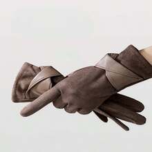 Women's Suede Gloves With An Elegant Bow, Thick Thermal Lined Warm Gloves, Windproof And Cold-Proof, Suitable For Winter Outdoor Adventures, Daily Commutes And Casual Wear - Multicolor - View 6