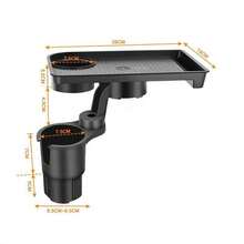 1pc Car Tray/Cup Holder, Car Center Console Water Bottle Holder, Car Interior Storage Rack, Phone Holder, Car Accessories - Black - View 3