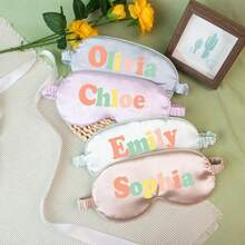 Personalized Bridesmaid Gift Set: Sleep Mask And Pillowcase Set, Includes Customized Letter Combination Sleep Mask, Wedding Favor, Bridesmaid Gift Mask - Multicolor - View 5