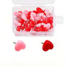150pcs Plastic Heart Shaped Push Pins, Creative Office Supplies, Map Tacks