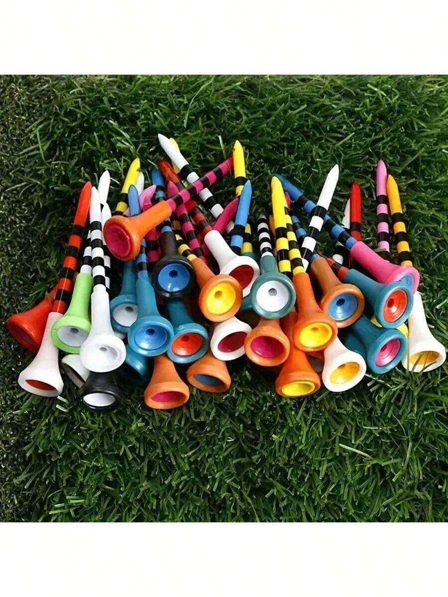 20pcs Reusable Plastic Golf Ball Holders, Portable And Durable, Ideal For Easily Placing Golf Balls And Improving Hitting Accuracy, Easy To Grip, Professional Golf Club Spikes - Multicolor - View 1