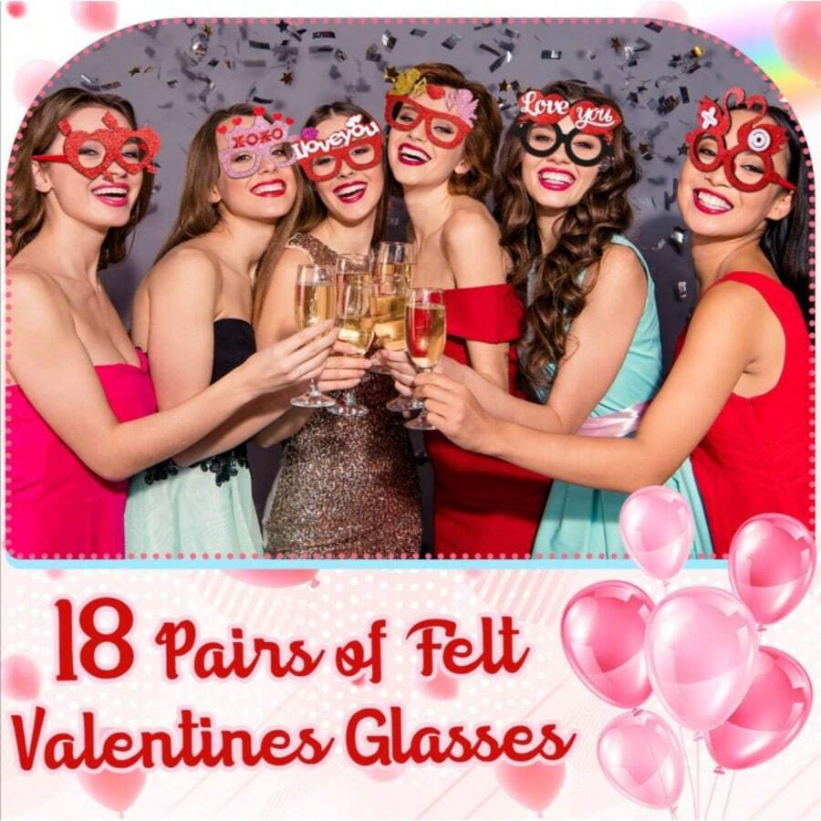 Valentine's Day Gifts,Valentine's Day Glasses,Valentine's Day Party Supplies,Valentine's Day Headbands Dress Up,Hair Bands Holiday Party Favours - Multicolor - View 1