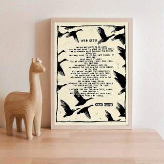 1 pieza Póster de lienzo sin marco, Arte retro, "Los gansos salvajes" de Mary Oliver, Poesía de Mary Oliver, Artes literarias, Póster de naturaleza, Regalo ideal para dormitorio, sala de estar, pasillo, arte de pared, decoración de pared, decoración de invierno, decoración de habitación