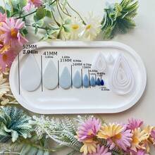 8-Piece Set Of Boxed Soft Clay Molds With Diamond, Square, And Teardrop Basic Patterns For Making Jewelry, Earrings, And Other Shapes - White - View 11