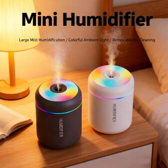 Humidificador y difusor de aromas portátil y ultrasilencioso - Alimentado por USB, 2 modos de niebla para coche, oficina, dormitorio