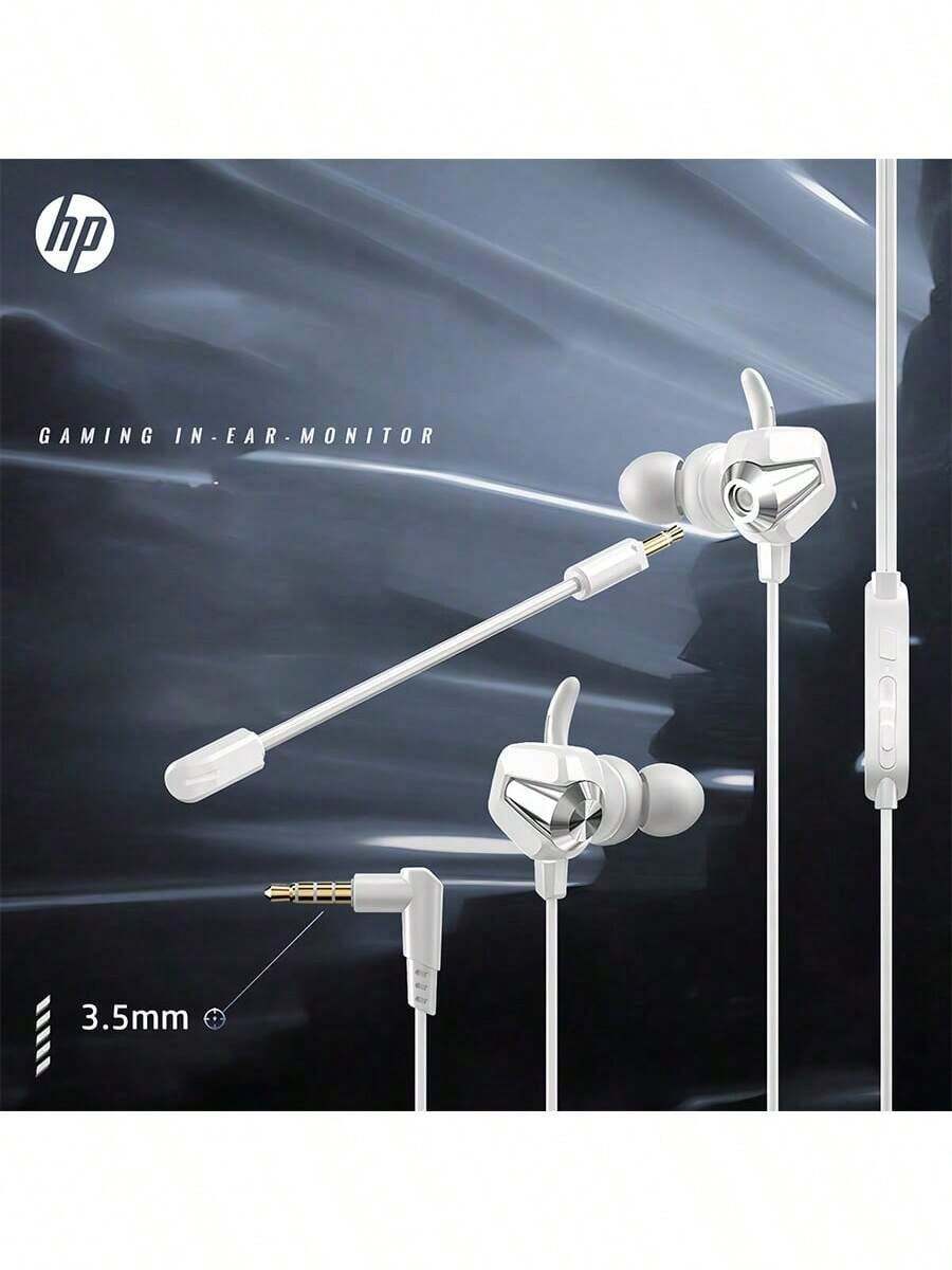 HP H150 High-Resolution Audio Quality Gaming In-Ear Headphones, Detachable Noise-Canceling Microphone, Lightweight Design, In-Line Controls, Universal Compatibility With Mobile Phones And Devices, White
