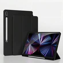 这款黑色防尘智能睡眠三折支架保护套采用蜂窝散热设计，兼容三星 Galaxy Tab A9+ 2023 11 英寸/S7/S8/S9/S10lite/11 FE+ 13.1 英寸平板电脑。它经久耐用，适合办公和家庭使用，是万圣节、圣诞节、生日、新年或送给朋友的理想礼物。 - 黑色 - 查看 12