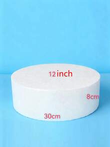 1个圆形白色泡沫蛋糕模型，用于装饰和制作、烘焙展示、婚礼蛋糕设计、生日蛋糕、圣诞派对蛋糕或干花装饰、情人节、复活节和其他节日派对蛋糕装饰，4英寸、6英寸、8英寸、10英寸白色仿真蛋糕模型，12英寸（请理解产品可能存在轻微偏差） - 白色 - 查看 7