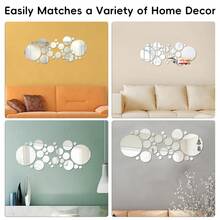 [Free Shipping]32 Pcs Acrylic Mirror Wall Stickers, Removable Wall ...