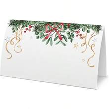 Christmas Food Tent Labels 25 pack - Place Cards for Christmas Table Place Cards - Perfect for Christmas Place Cards Banquet tables Buffet food label Christmas Party-(FZ-a100) - multicolorSD100 - Ver 1