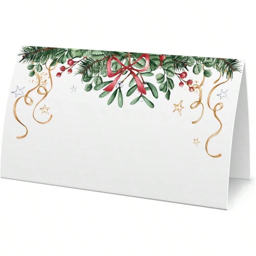 Christmas Food Tent Labels 25 pack - Place Cards for Christmas Table Place Cards - Perfect for Christmas Place Cards Banquet tables Buffet food label Christmas Party-(FZ-a100) - multicolorSD100 - Ver 1