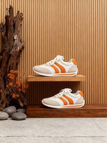 FZY These New 2026 Women's Casual Sneakers Feature Breathable Laces For Easy Slip-On And Slip-Off Without Lifting Your Heels. Ideal For Outdoor Activities, These Shoes Are Perfect For Women Who Prefer A Casual Or Preppy Style, As Well As Runners. They're Perfect For Travel, School, And Hiking. A Must-Have In Every Woman's Wardrobe During Valentine's Day – Elegant Women's Sneakers. A Variety Of Styles Of Women's Casual Sneakers Are Also Available. Stylish And Versatile White Sneakers And Orange Outdoor Sneakers Are Also Available. - 橘色 - 查看 3
