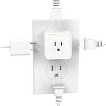 JcBlaon Multi Plug Outlet Splitter, Multiple Outlet Extender Adapter With 5 Outlets, Side Outlet Splitter Box For Cruise, Travel, Office, Dorm Essentials - White - View 2