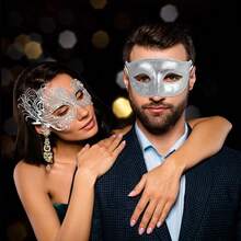 情侣舞会面具、金属面具、威尼斯派对面具、万圣节服装面具、狂欢节面具