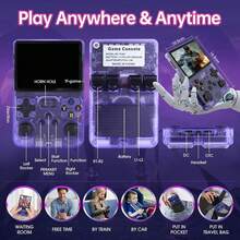 R36S Retro Handheld Game Console, 3.5 Inch IPS Screen, 128GB Memory, Over 40,000 Games, Based On LINXU Open Source ARKOS, 3500mAh Battery (White) - Purple - View 4