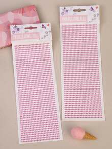 2080 Diamonds,2pcs Acrylic Rhinestone Stickers, 3mm, Multi Colors, Round & Triangular Shape, For Face & Hair Diy Decoration It Can Be Adapted To Music Festival Makeup, Stage Performance Styling, Internet Celebrity Photo Shooting, Daily Commuting Atmosphere Decoration, And Even Nail Art And Mobile Phone Case DIY. Let Your Creativity Run Wild~ - Hồng - Xem 9