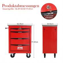Double Door Clapboardl Multifunctional Tool Trolley - Black & Red (BLAK&RED) - Multicolor 10 - View 3