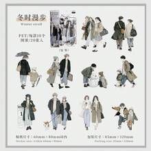 Etori Life Fireworks Pedestrian Set Japanese Casual Birthday Pedestrian Pattern PET Sticker Pack Character Collage Material Scene Stickers Suitable For Laptop, Phone Back Decoration, Luggage, Photo Album, Backpack, Bumper, Guitar, Postcard And Envelope, Handmade Scrapbooking Supplies, Office Decoration Accessories, Student Gift Tote Bag, Artistic Aesthetic, Birthday Holiday Gift, Stationery Stickers, Back To School Season - Multicolor - View 14