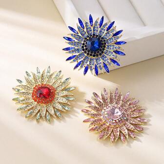 1枚优雅向日葵雏菊设计锌合金胸针，适合女性佩戴在连衣裙、外套、夹克上，适用于婚礼、派对、节日、假日等场合。
