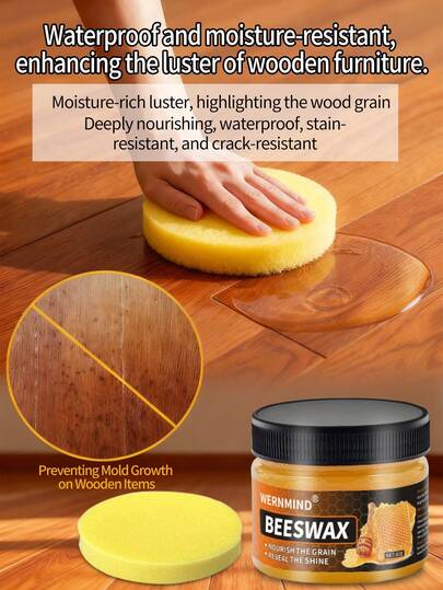 2,89 oz träbalsam och polermedel för bivax - förnyar och återställer glansen på trämöbler, tar bort fläckar, polerar vax med eteriska oljor - inkluderar svampapplikator - bivaxpolermedel för trämöbler och golv - viktig hemprodukt för att återuppliva glansen på olika träföremål