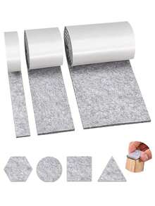 39.37 Inch Self-Adhesive Felt Furniture Leg Pads, Non-Slip And Wear-Resistant, Suitable For Tables, Chairs, Sofas And Other Furniture, Thickened Shock-Absorbing And Noise-Reducing Pads, Easy Installation, Effectively Protect Furniture Legs And Chair Legs. - Grey - View 2