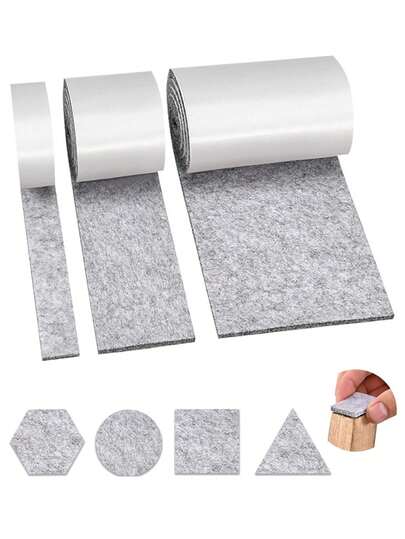 39.37 Inch Self-Adhesive Felt Furniture Leg Pads, Non-Slip & Wear-Resistant, Suitable For Tables, Chairs, Sofas And Other Furniture, Thick Shock-Absorbing & Noise-Reducing Pads, Easy Installation, No Power Required, Effectively Protects Furniture And Chair Legs