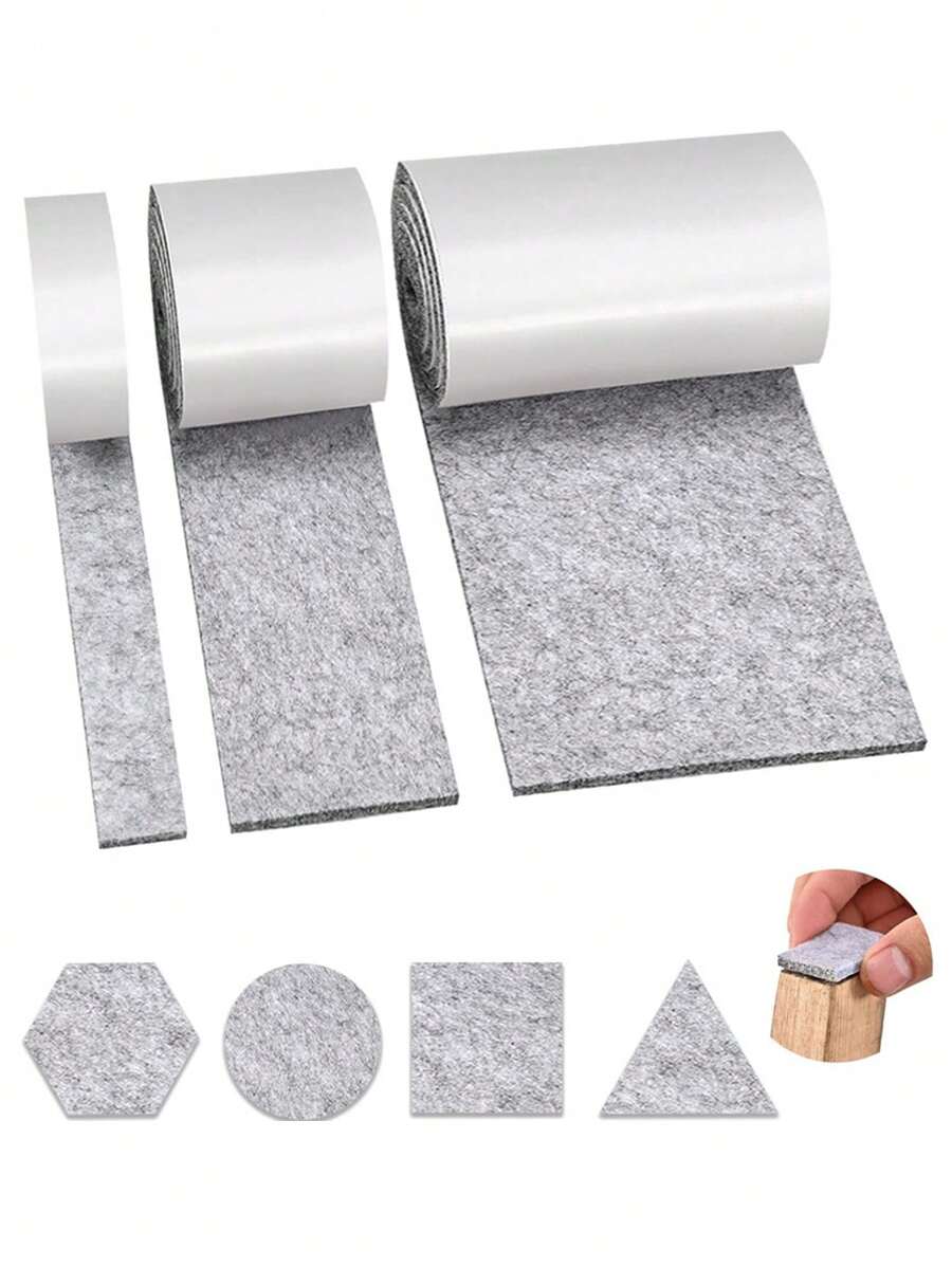 39.37 Inch Self-Adhesive Felt Furniture Leg Pads, Non-Slip And Wear-Resistant, Suitable For Tables, Chairs, Sofas And Other Furniture, Thickened Shock-Absorbing And Noise-Reducing Pads, Easy Installation, Effectively Protect Furniture Legs And Chair Legs.