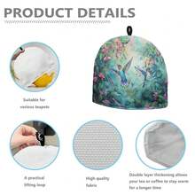 Hummingbird Tea Cozy For Teapot Insulated Floral Tea Pot Cover Kitchen Decoration Cattle Wildlife Thick Tea Pot Cozy For Keeping Warm,Hummingbird-3 - 蜂鳥-3 - 查看 7
